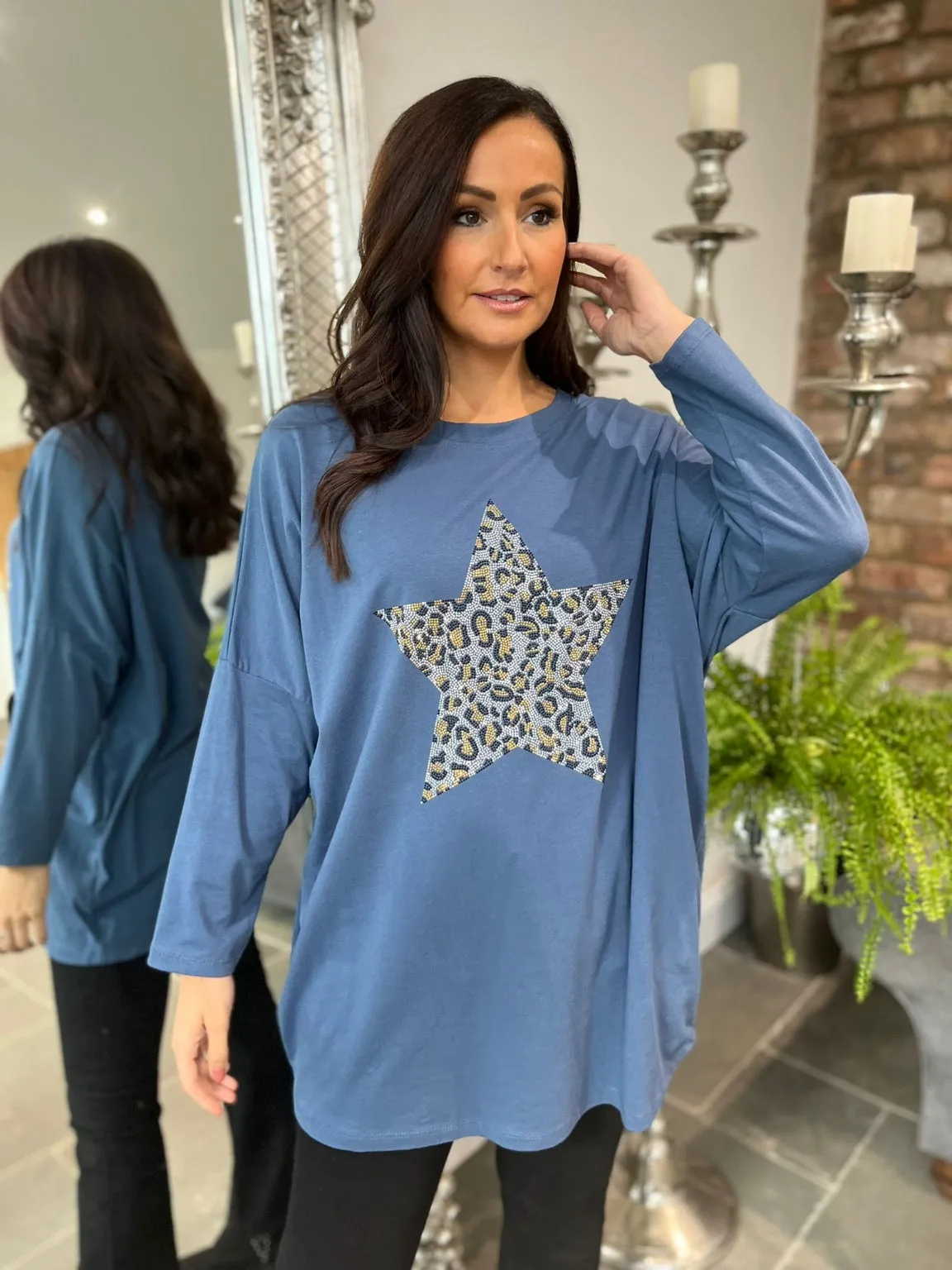 Embellished Leopard Star Top Jaz