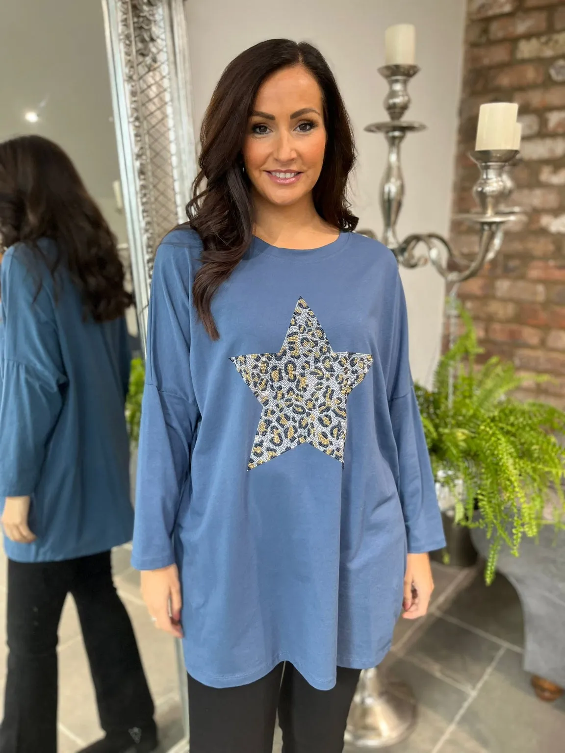 Embellished Leopard Star Top Jaz