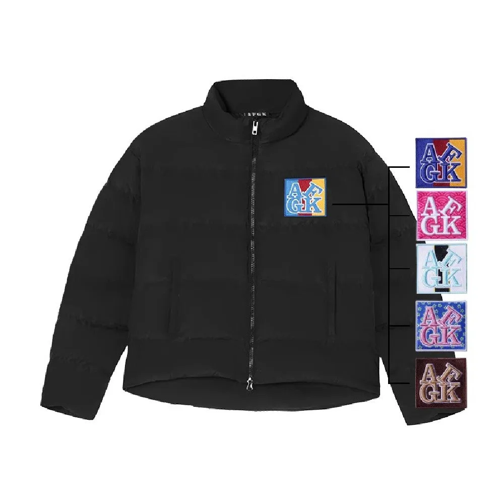 Embroidered Velcro Logo Puffer Jacket