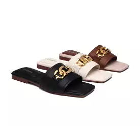 EVERAU Open Toe Leather Flat Sandals Women Chela