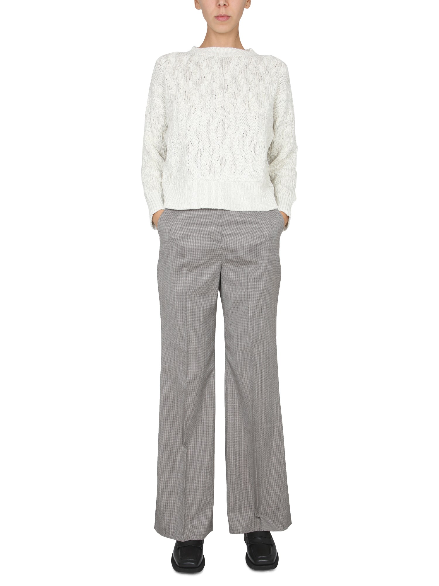 FABIANA FILIPPI    VIRGIN WOOL MICRO HOUNDSTOOTH PANTS