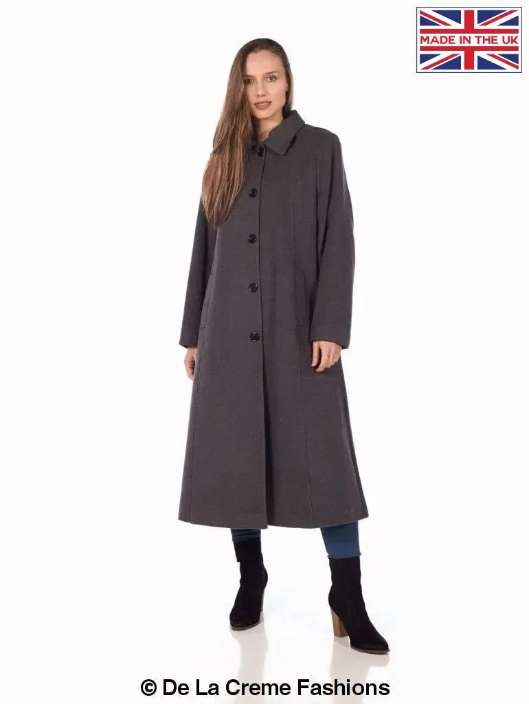 Faux Wool Longline Hooded Winter Coat