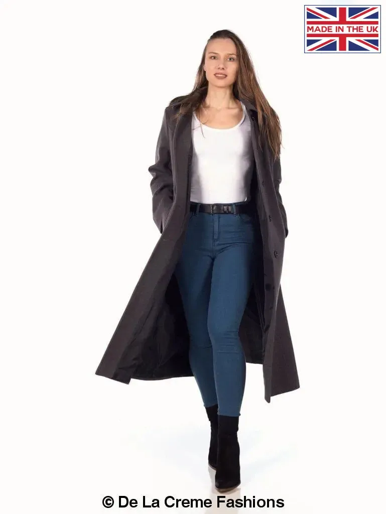 Faux Wool Longline Hooded Winter Coat