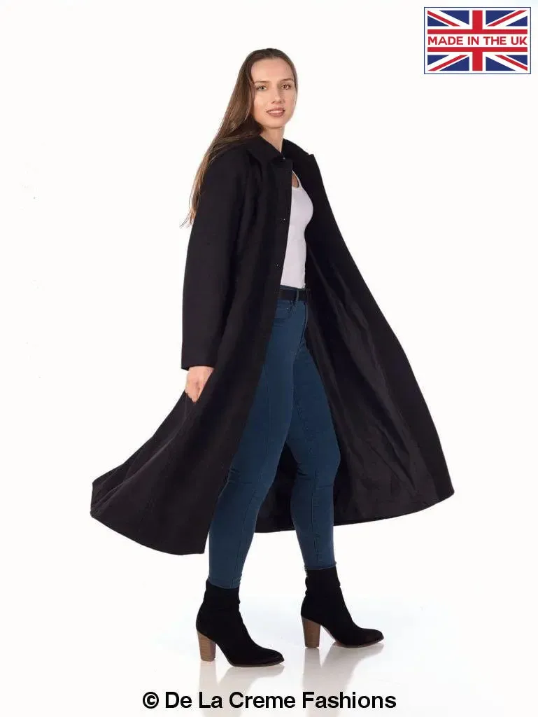 Faux Wool Longline Hooded Winter Coat