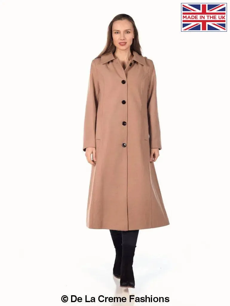 Faux Wool Longline Hooded Winter Coat