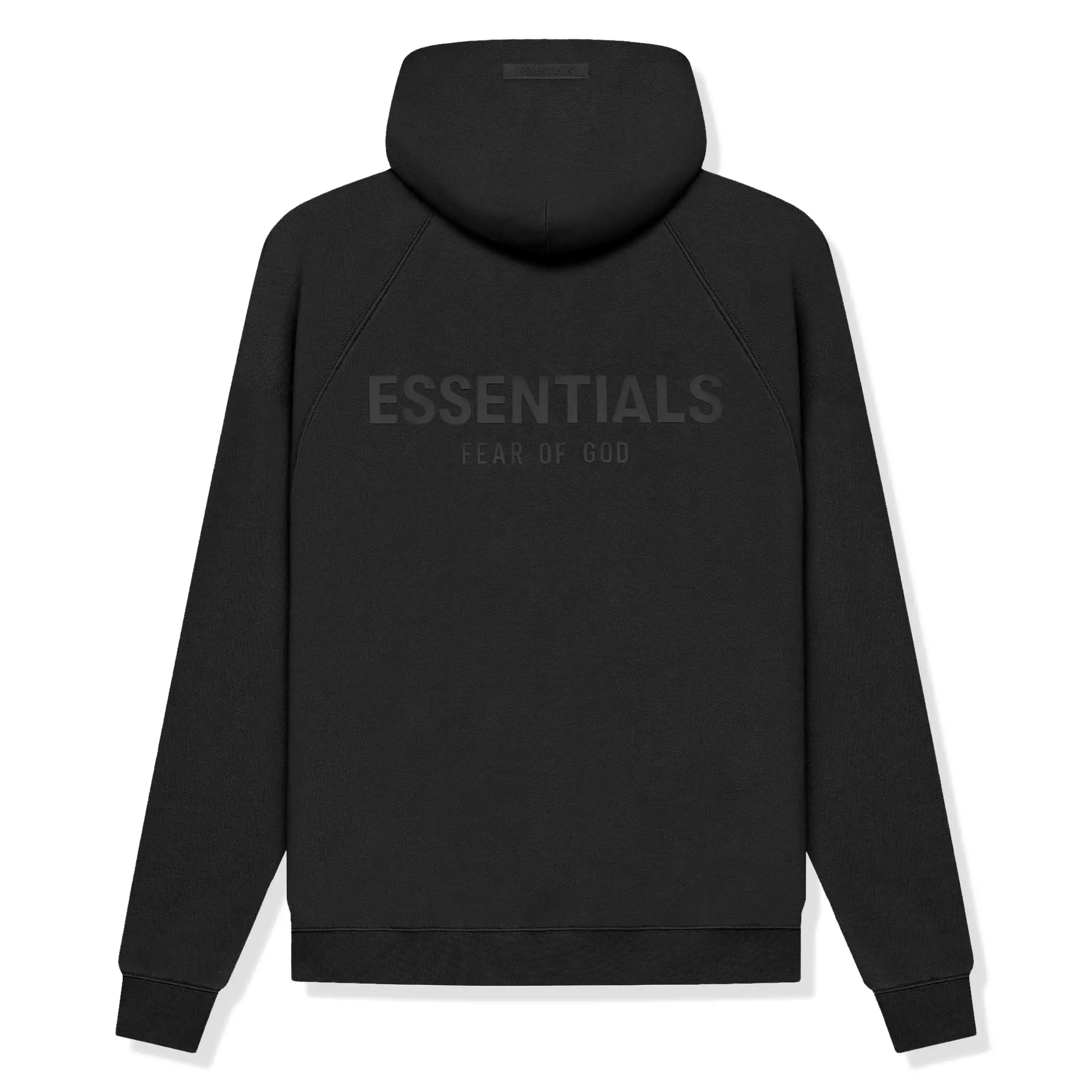 Fear Of God Essentials Reverse Logo Black Hoodie (SS21)