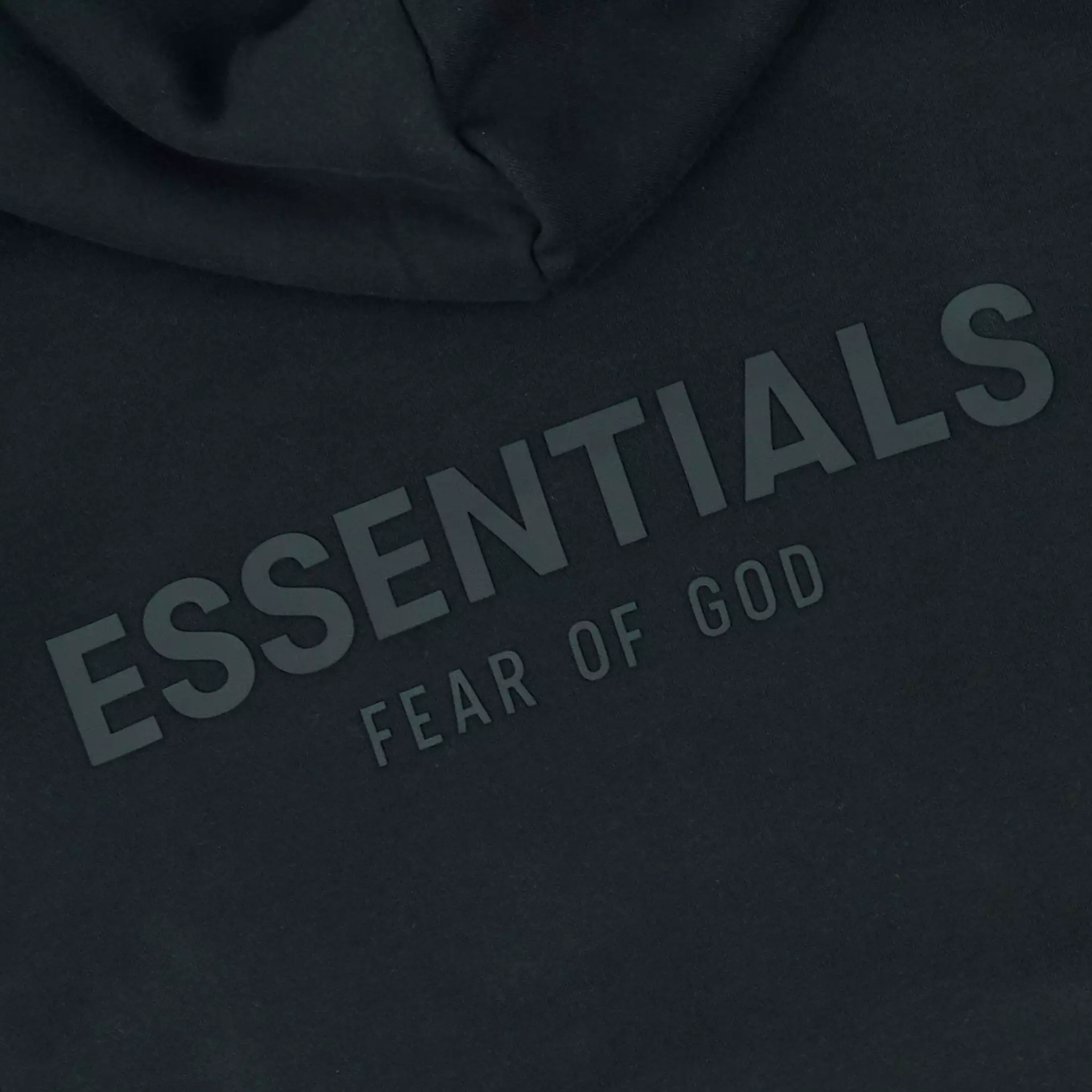 Fear Of God Essentials Reverse Logo Black Hoodie (SS21)