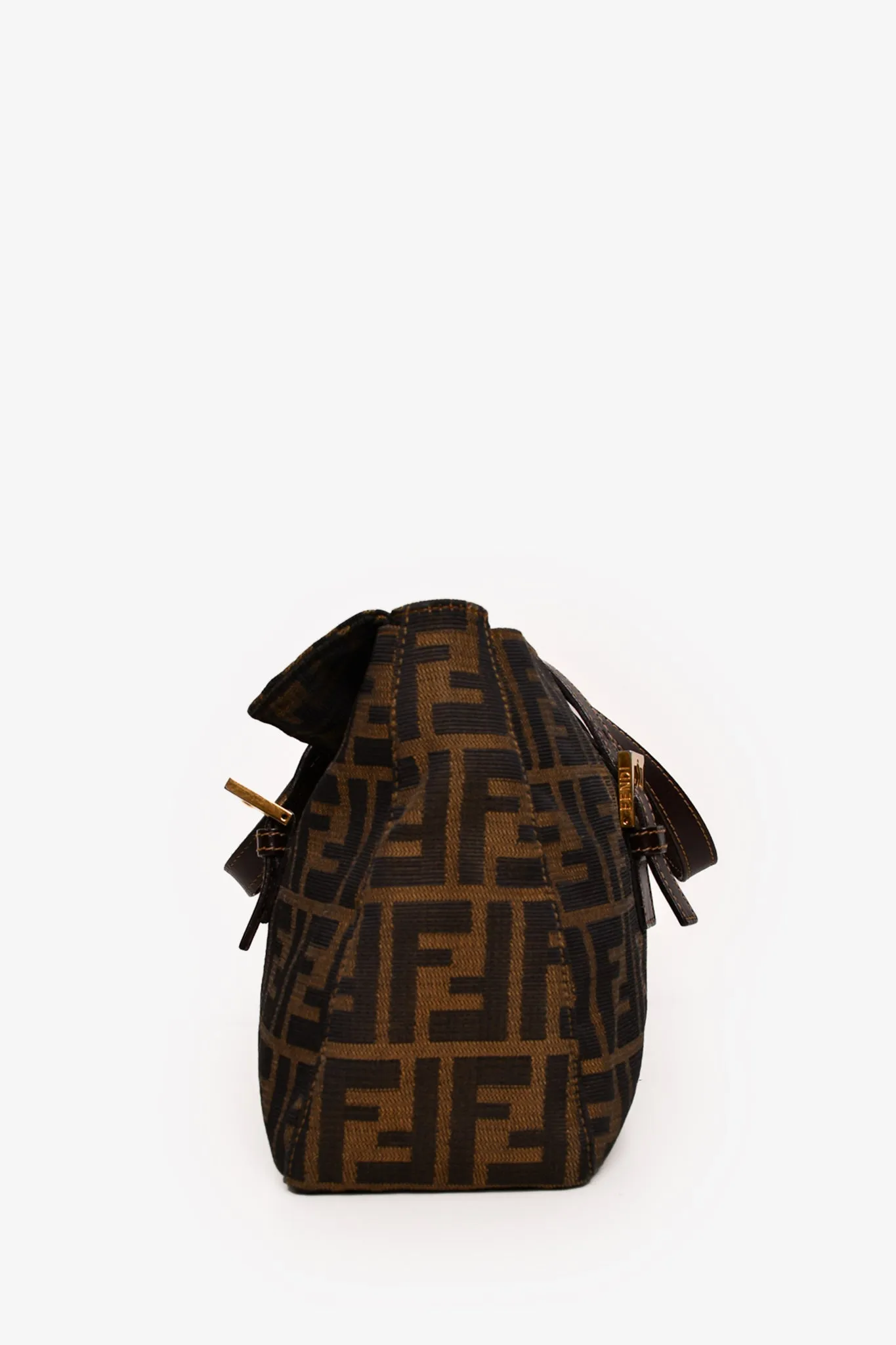 Fendi Brown Zucca Canvas Double Handle Bag