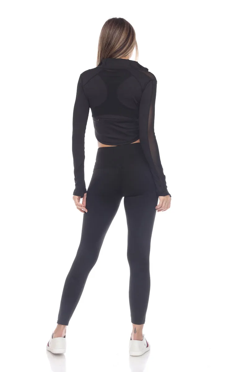 Fitwear Thumbs Up Crop Jacket 6030C Black