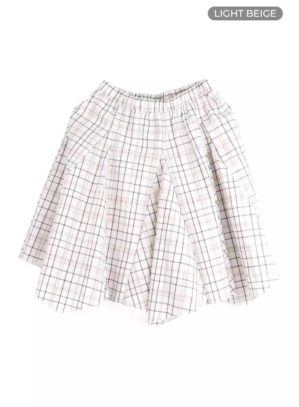 Flared Checkered Midi Skirt CM413