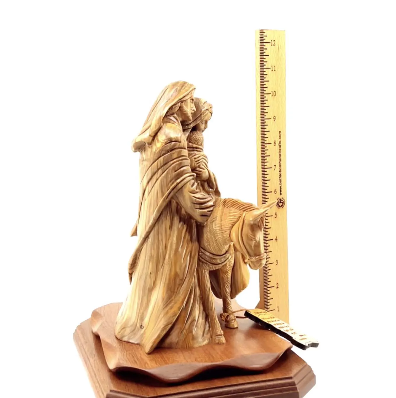 Flight into Egypt, 10.2 Olive Wood Carving from Holy Land