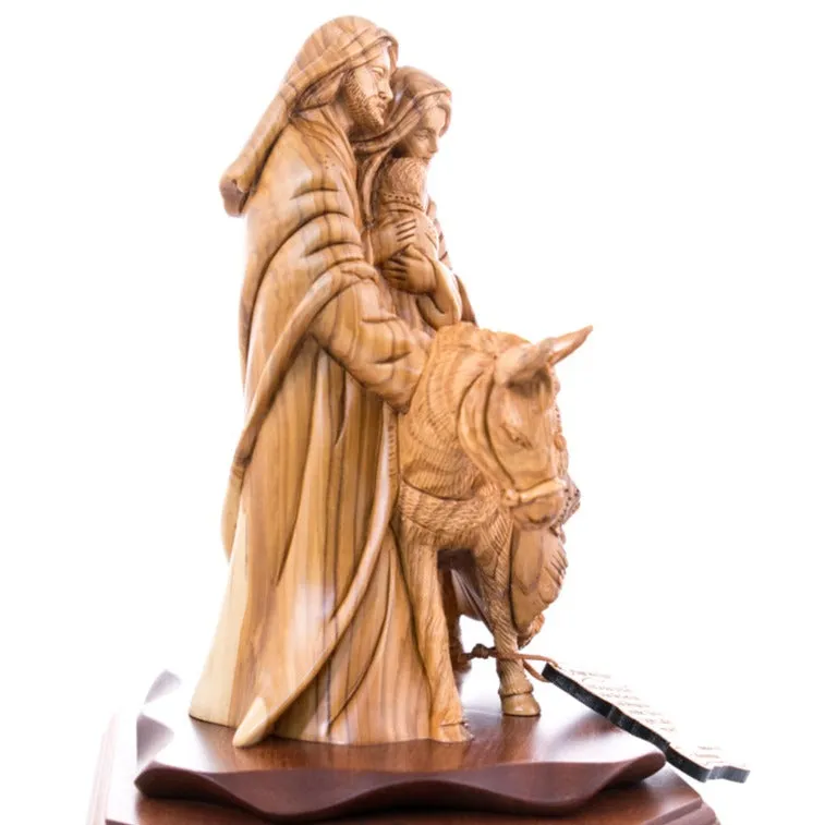 Flight into Egypt, 10.2 Olive Wood Carving from Holy Land