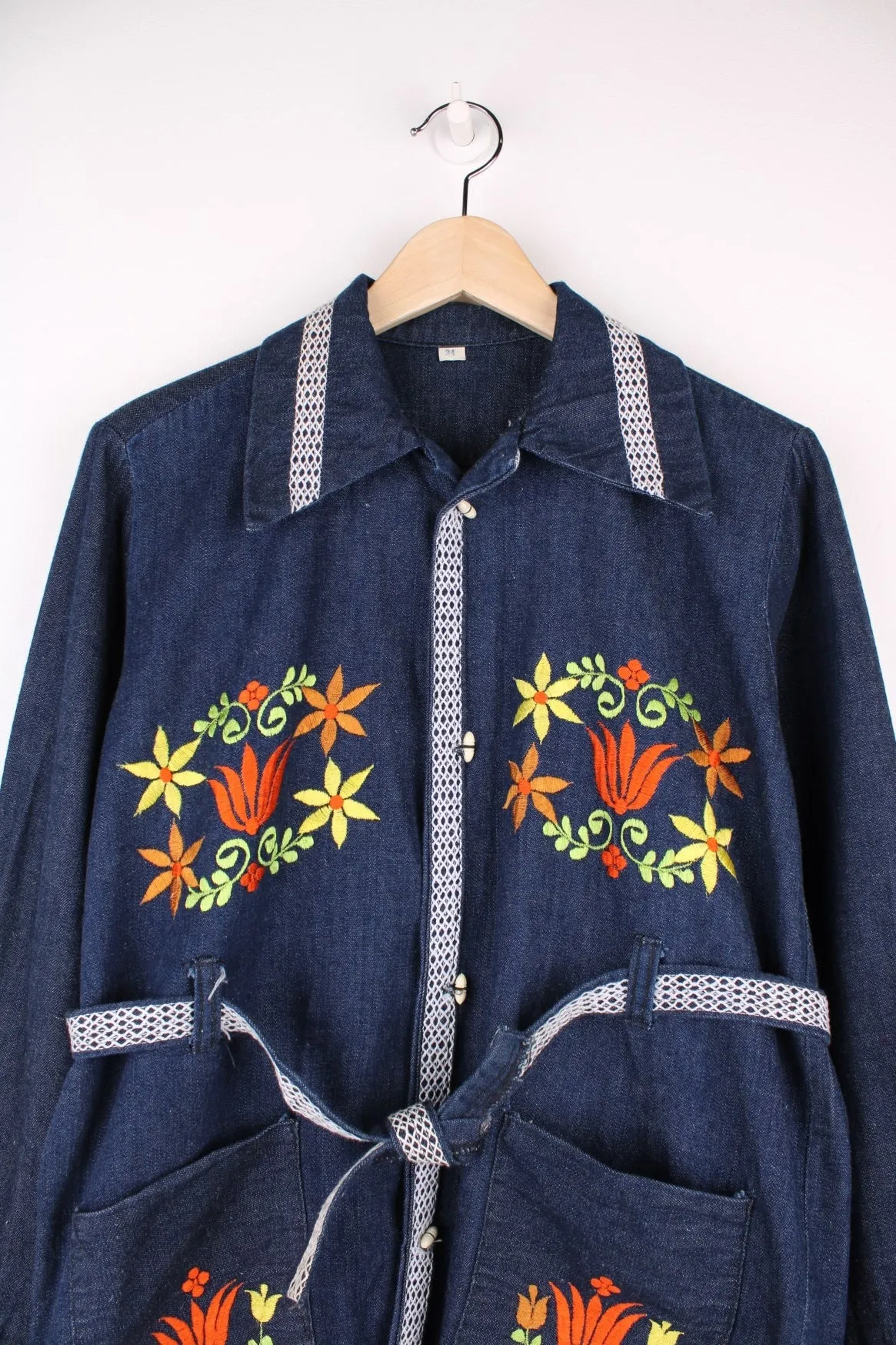 Folk Floral Denim Jacket