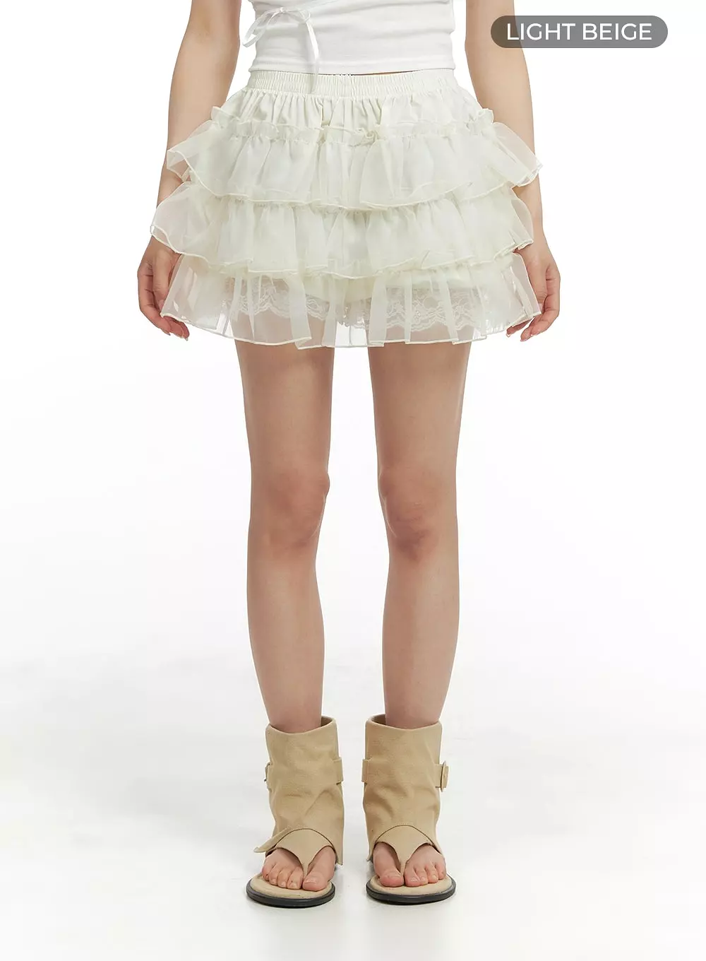 Frill Lace Banding Mini Skirt CM427