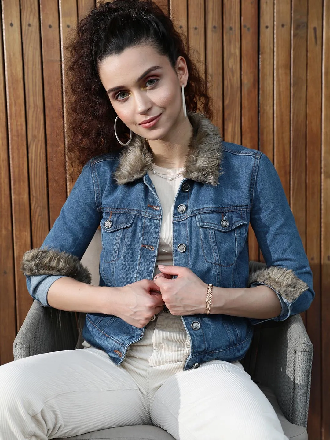 Fur Denim Jacket