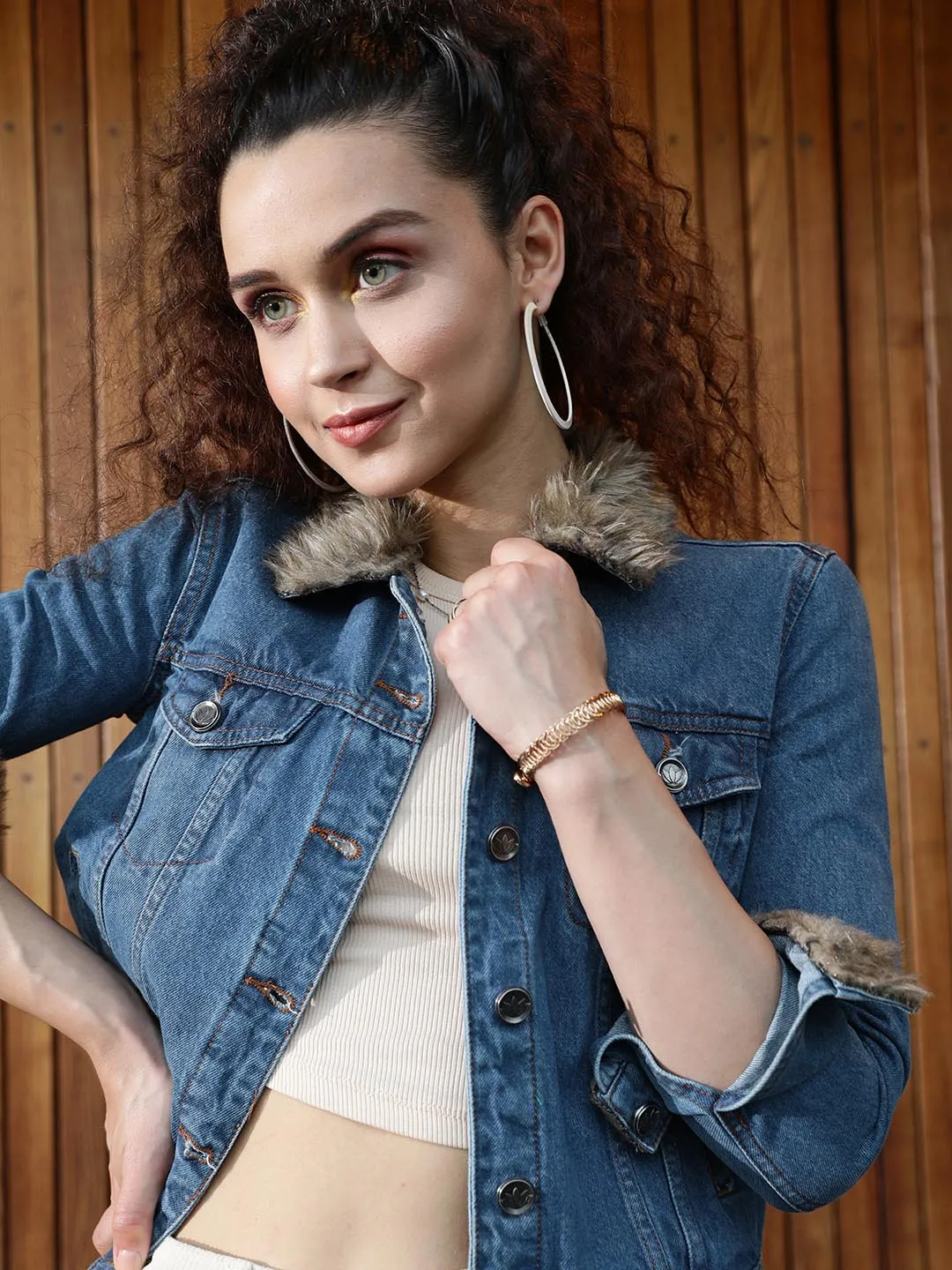 Fur Denim Jacket