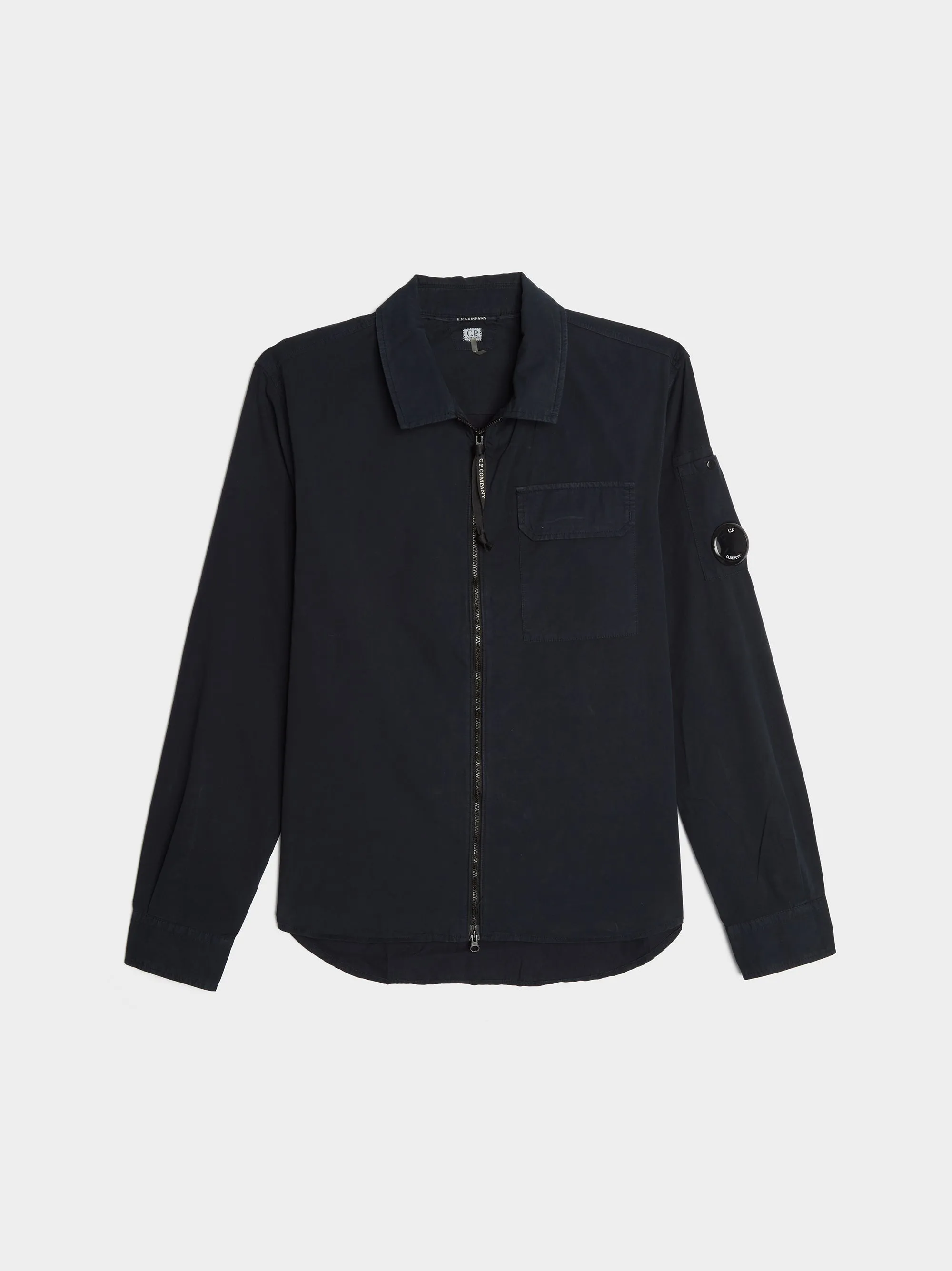 Gabardine Zipped Shirt, Total Eclipse