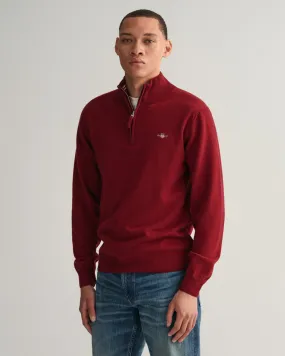 Gant 344825 Mens Superfine Lambswool Halfzip Jersey Red