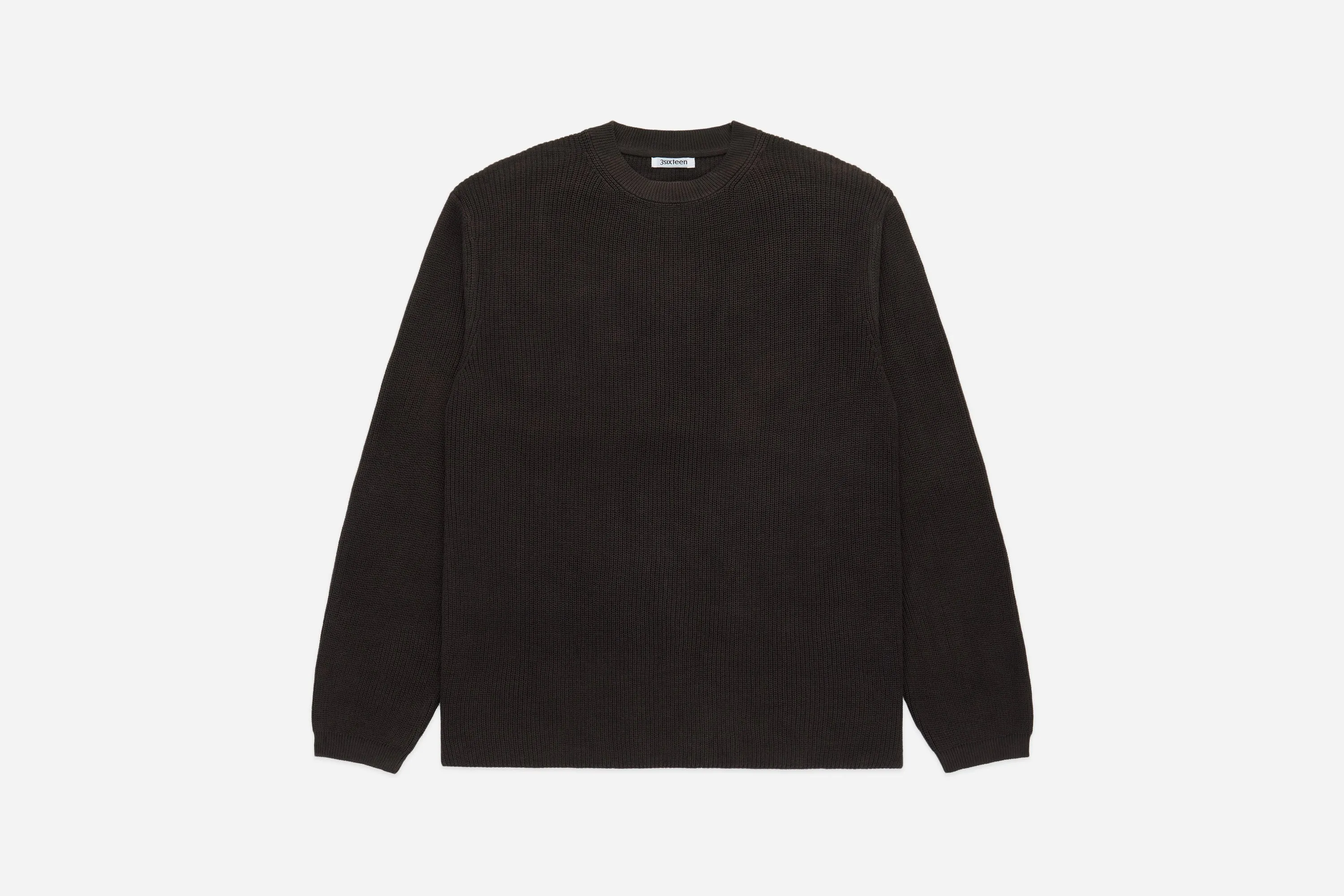 Garment Dyed Knit Long Sleeve Sweater ~ Brown