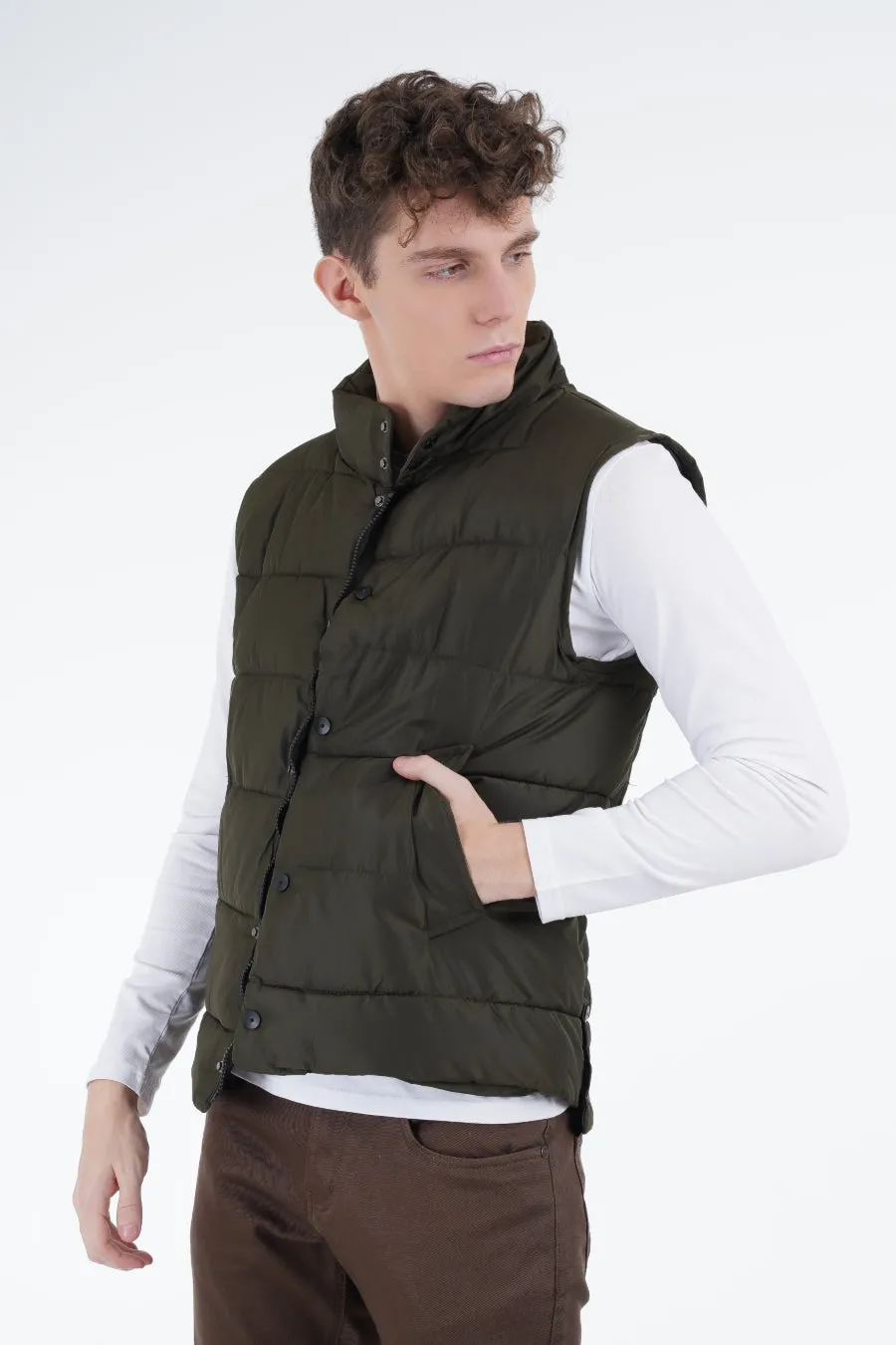 Green Puffer Gilet