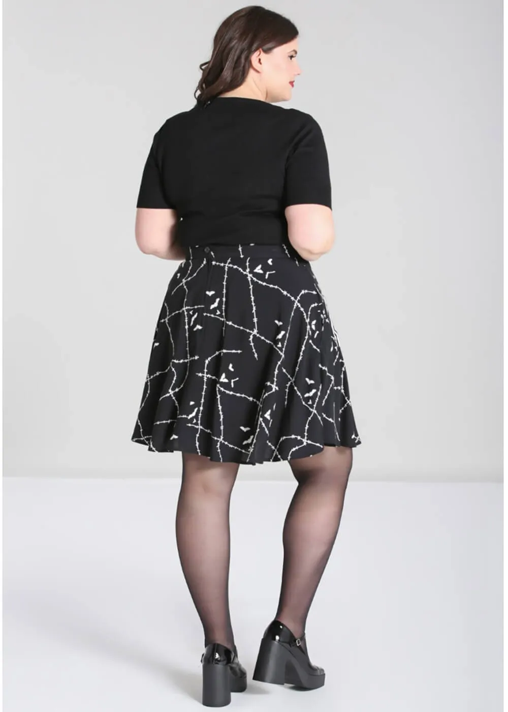 Hell Bunny Stitches 60's Skirt Black