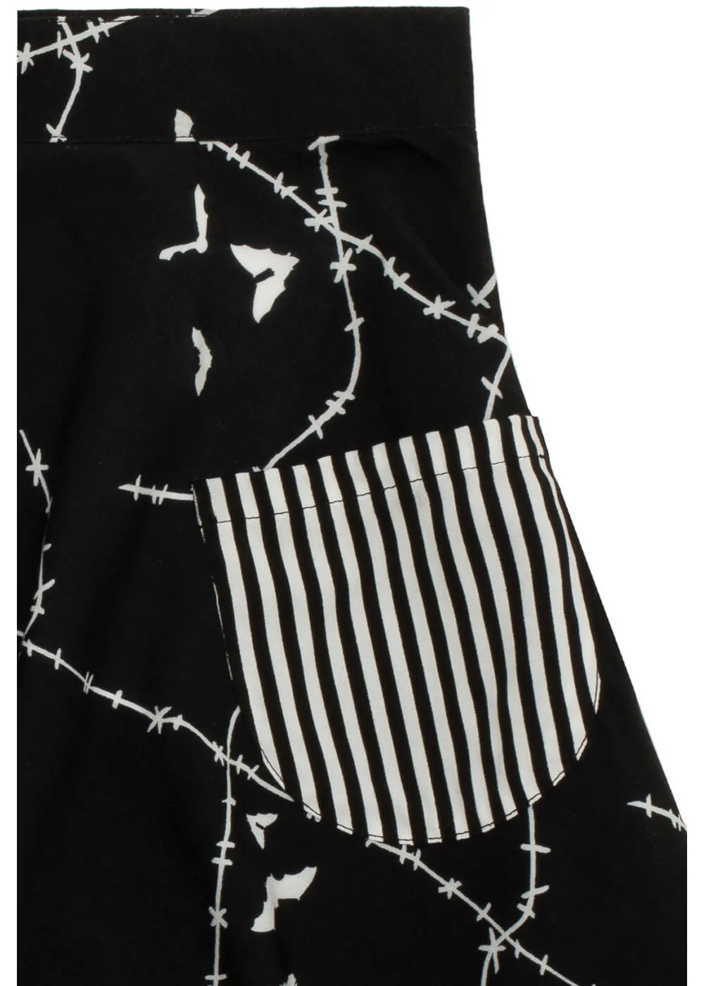 Hell Bunny Stitches 60's Skirt Black