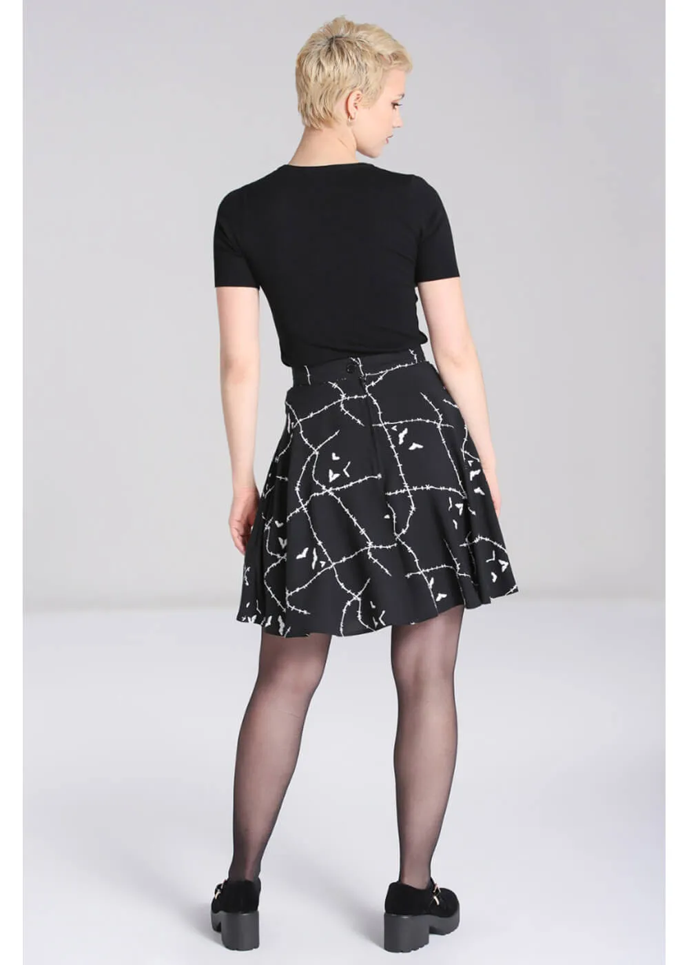 Hell Bunny Stitches 60's Skirt Black