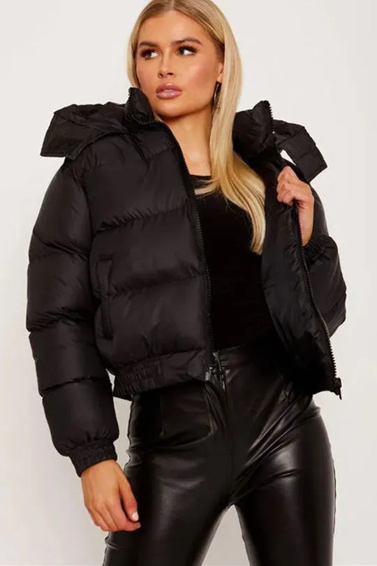 Hooded Padded Black Puffer Jacket