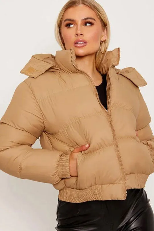 Hooded Padded Stone Puffer Jacket