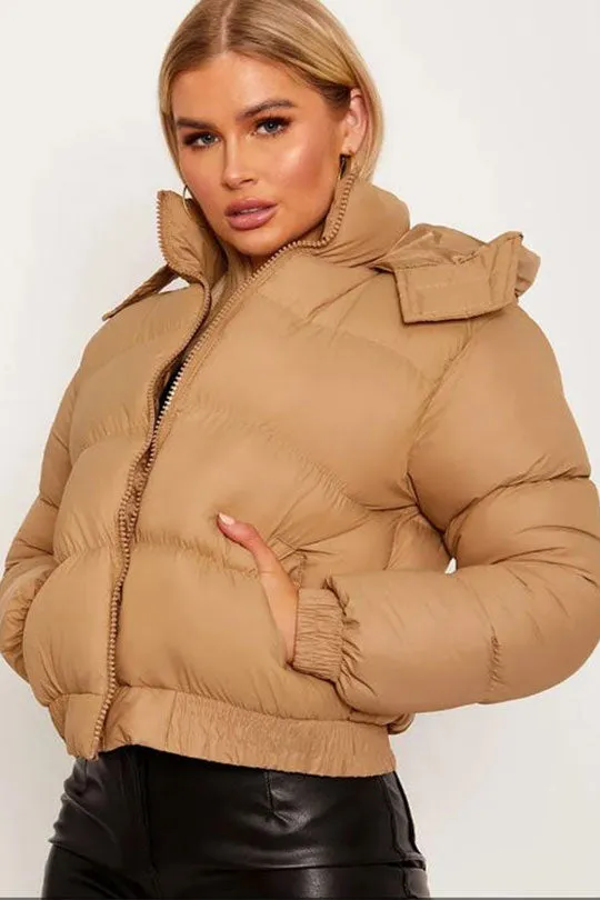 Hooded Padded Stone Puffer Jacket