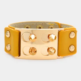 iLLASPARKZ Spike Cone Studded Faux Leather Bracelet