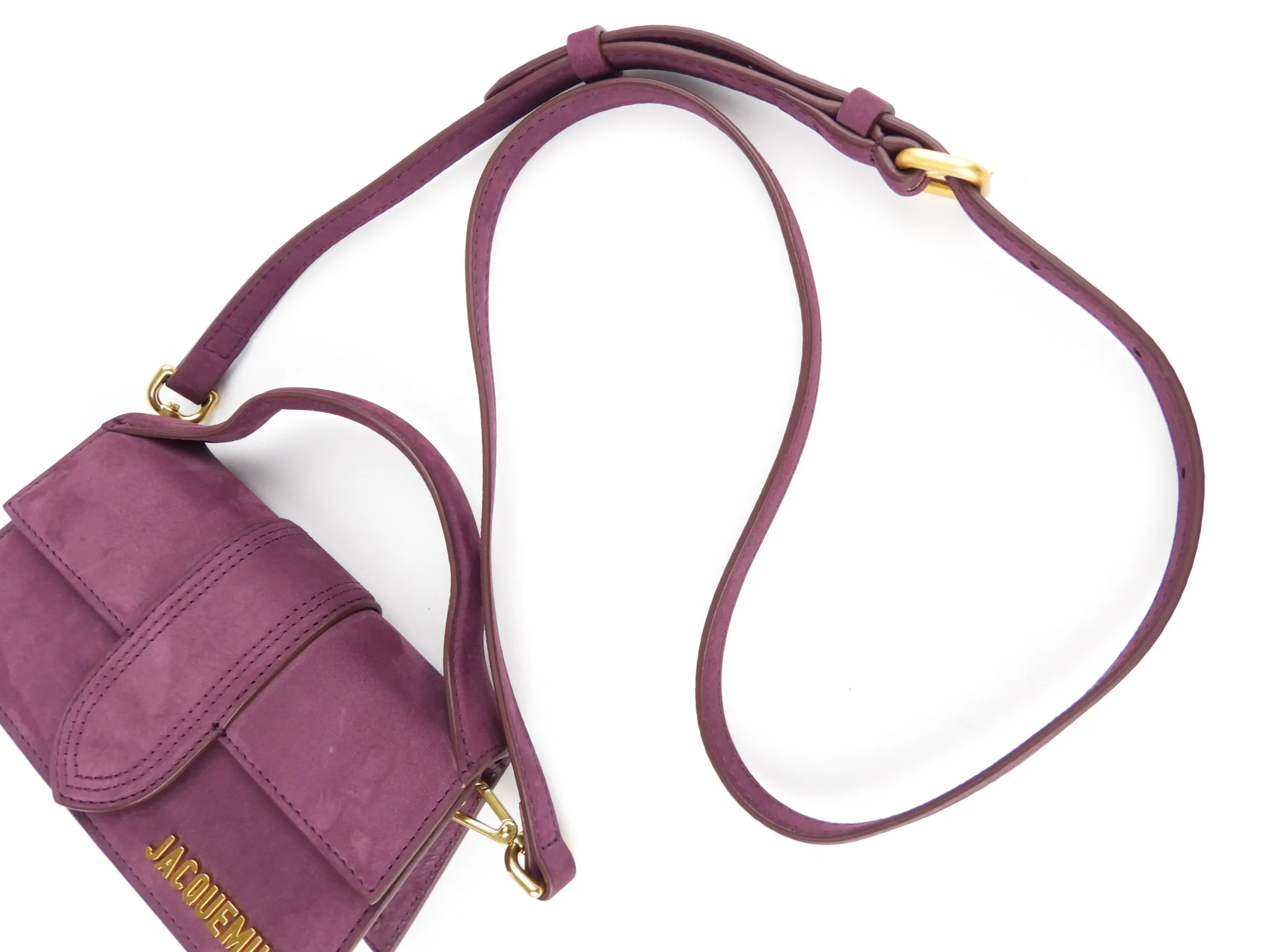 Jacquemus Purple Suede Leather Le Bambino Mini Two Way Bag