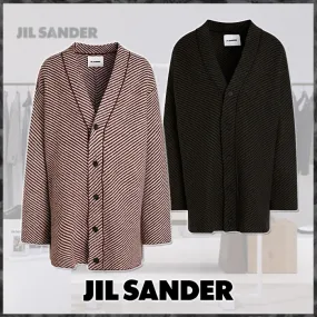 Jil Sander  |Stripes Wool Street Style Designers Cardigans