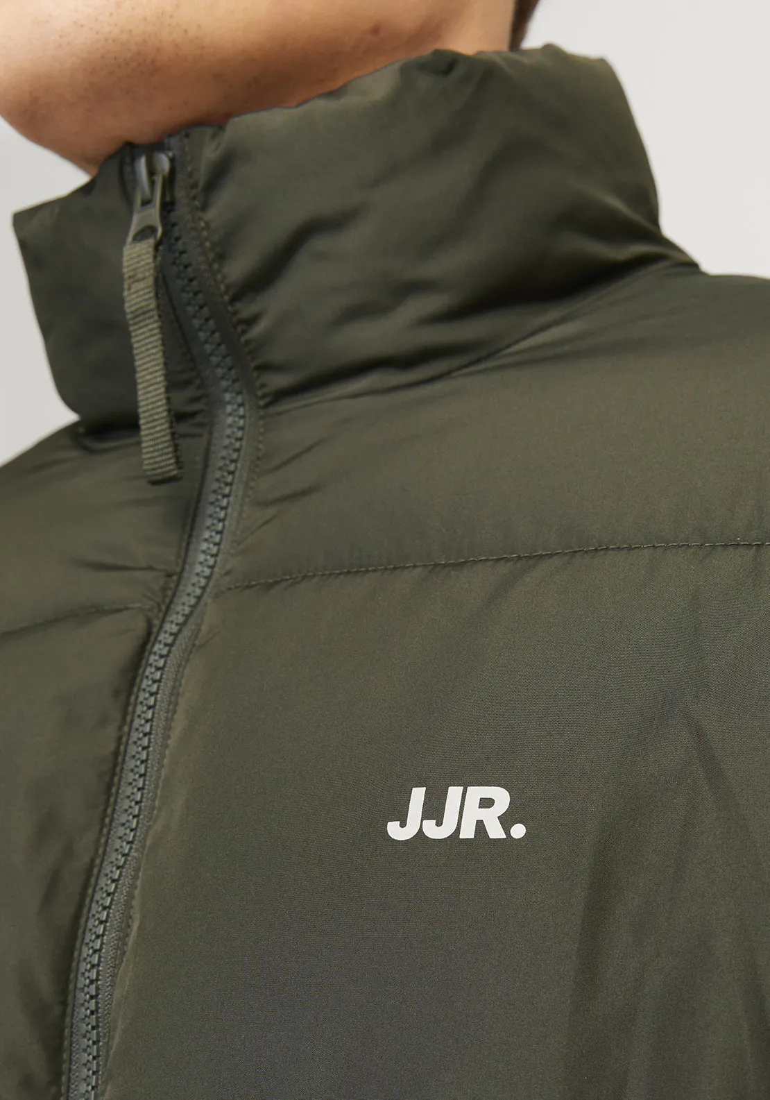 JJ Rebel by Jack & Jones Logo Puffer Jacket, Forest Green