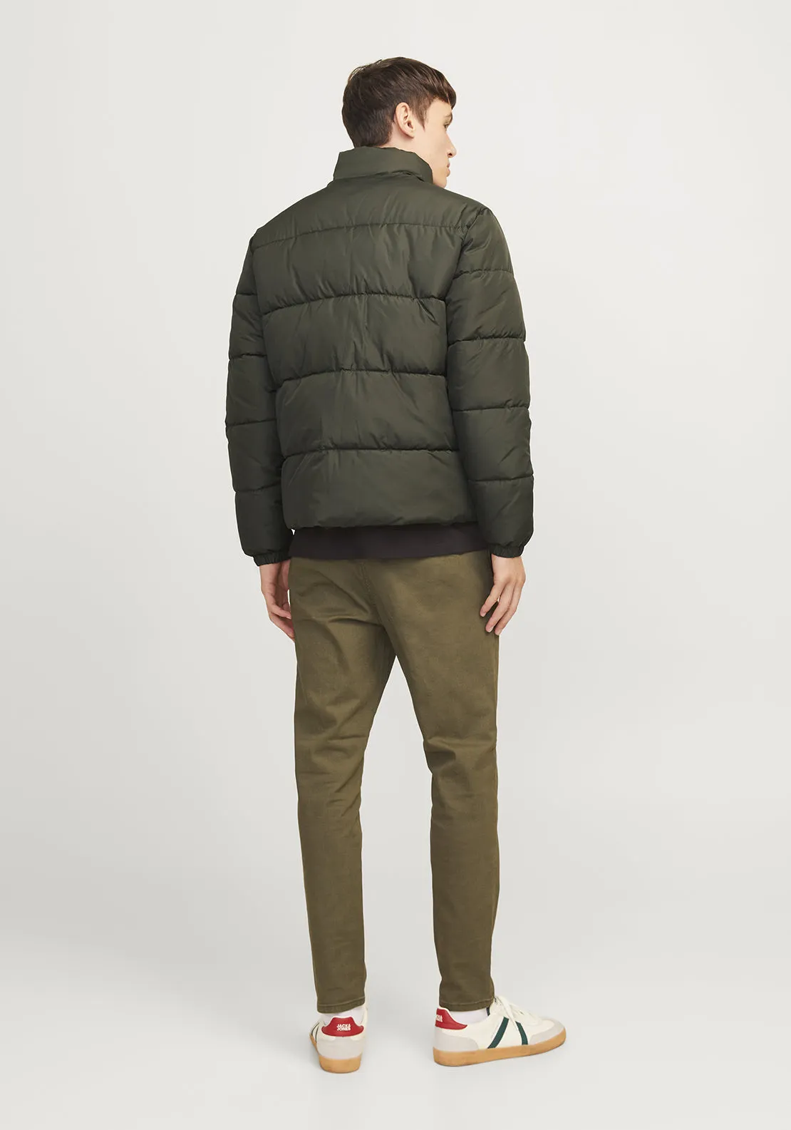 JJ Rebel by Jack & Jones Logo Puffer Jacket, Forest Green