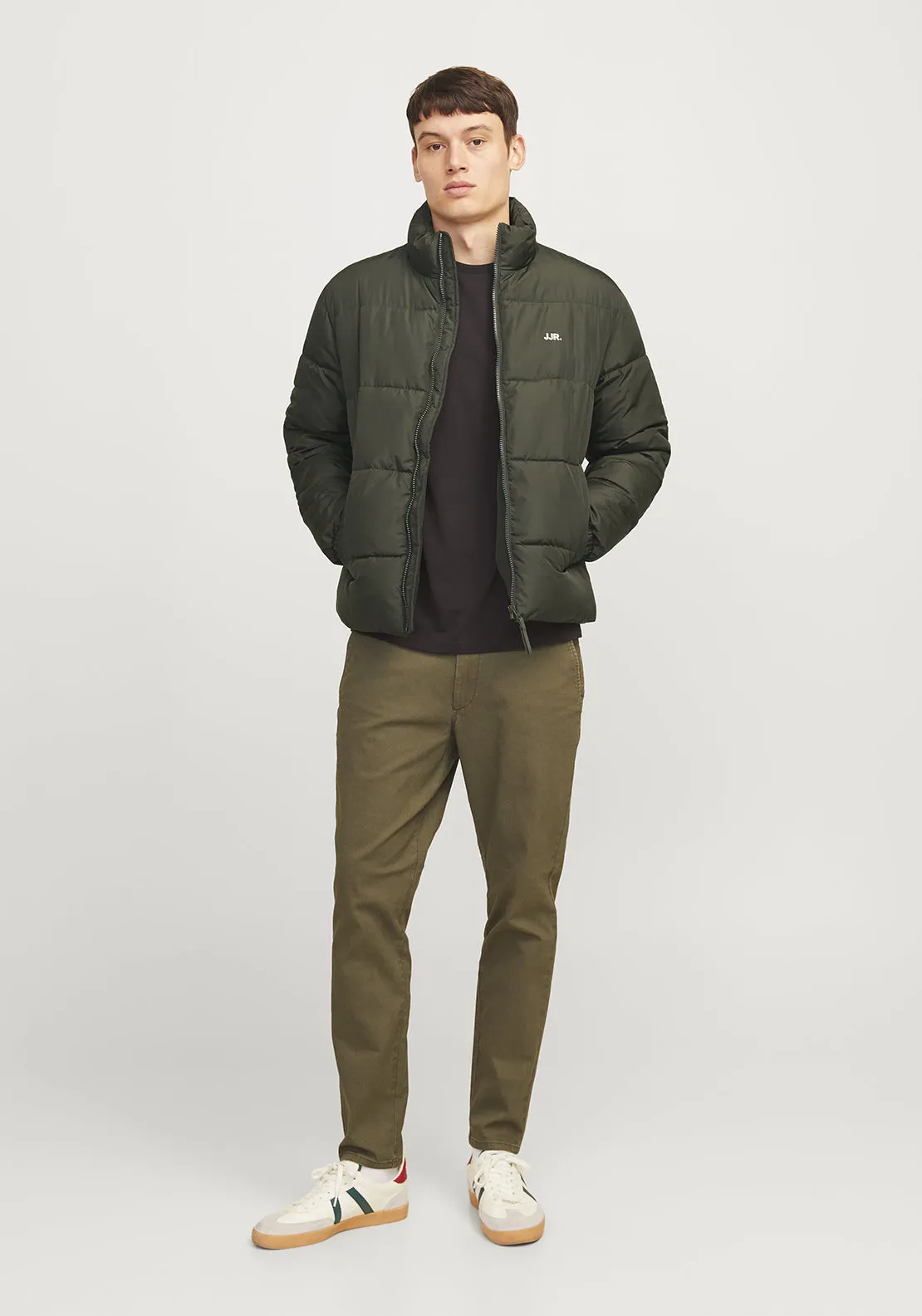 JJ Rebel by Jack & Jones Logo Puffer Jacket, Forest Green