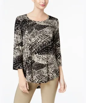 JM Collection Women's 3/4-Sleeve Printed Knit Top