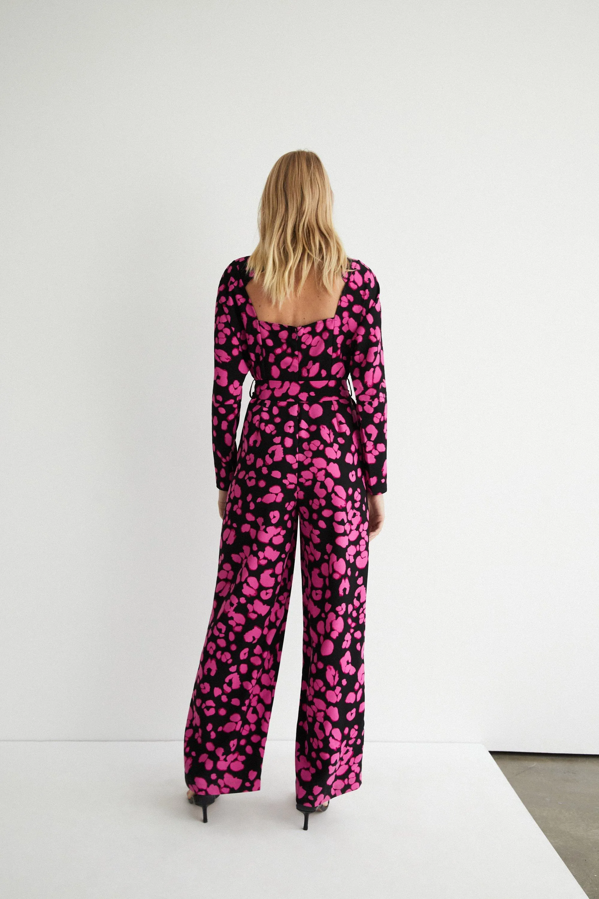 Jumpsuits | Animal Relaxed Sleeve Belted Jumpsuit | Warehouse