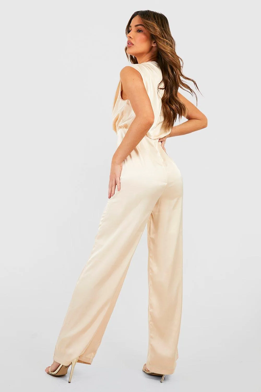 Jumpsuits | Satin Wide Leg Jumpsuit | boohoo