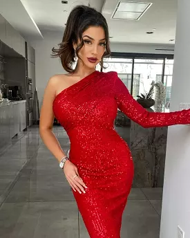 Kristi Red Sequin Dress