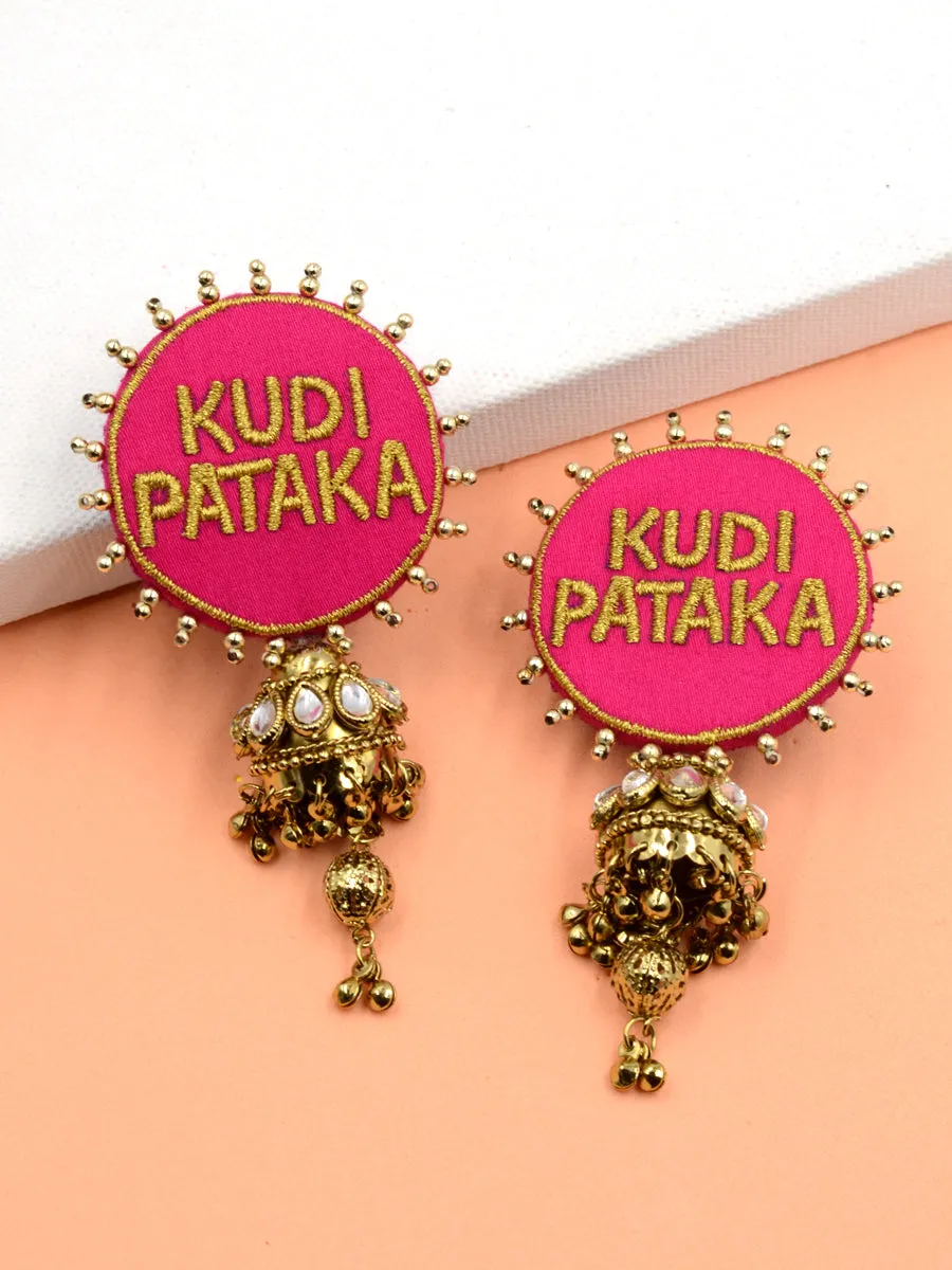 Kudi Pataka Embroidered Jhumka