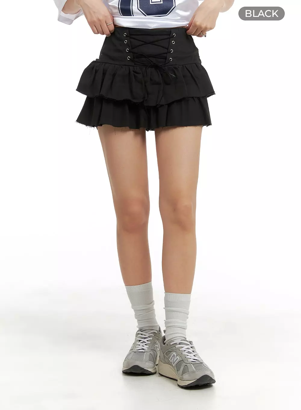 Lace-Up Frill Mini Skirt CM426