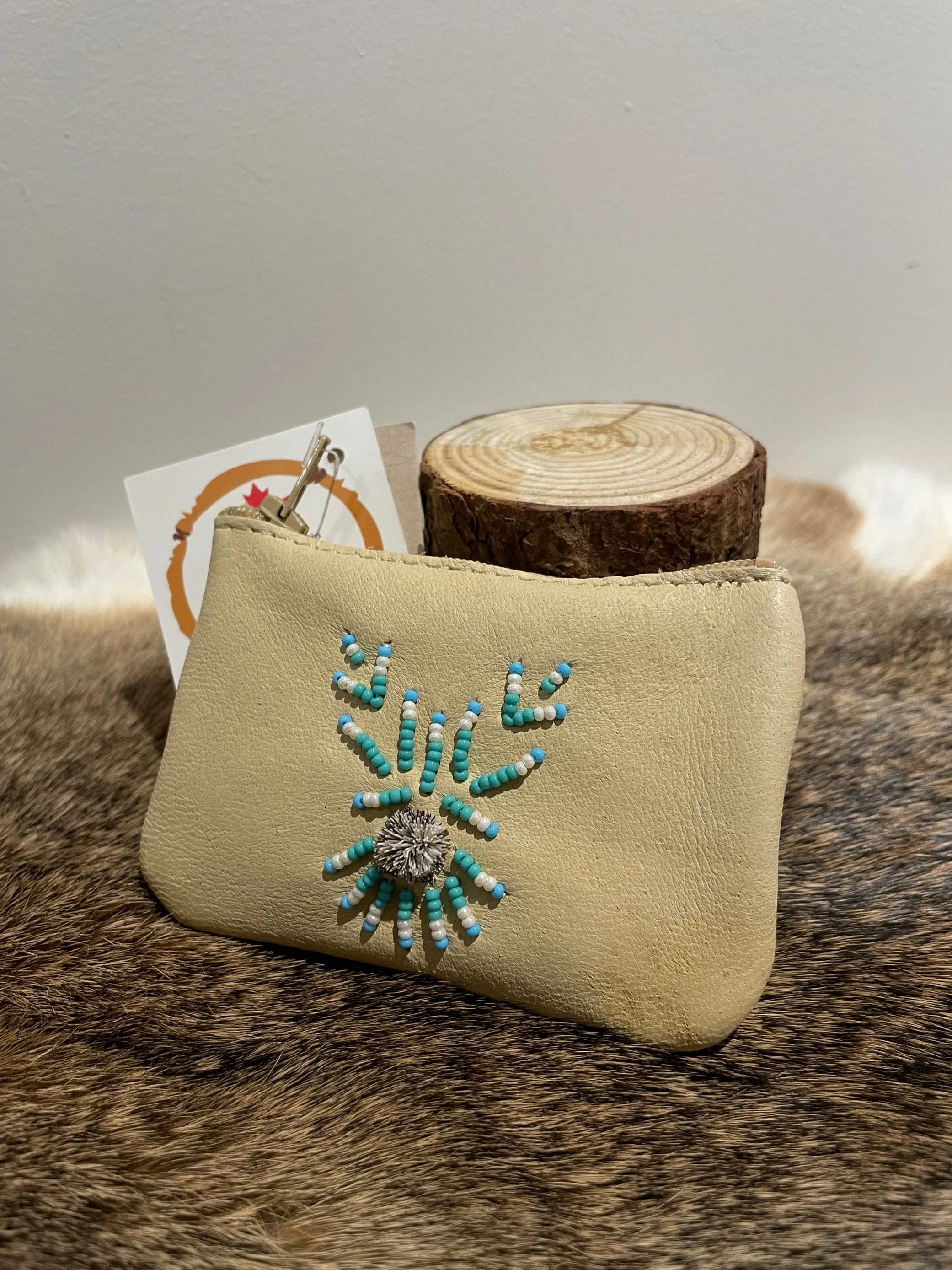 Leather beaded Pouch