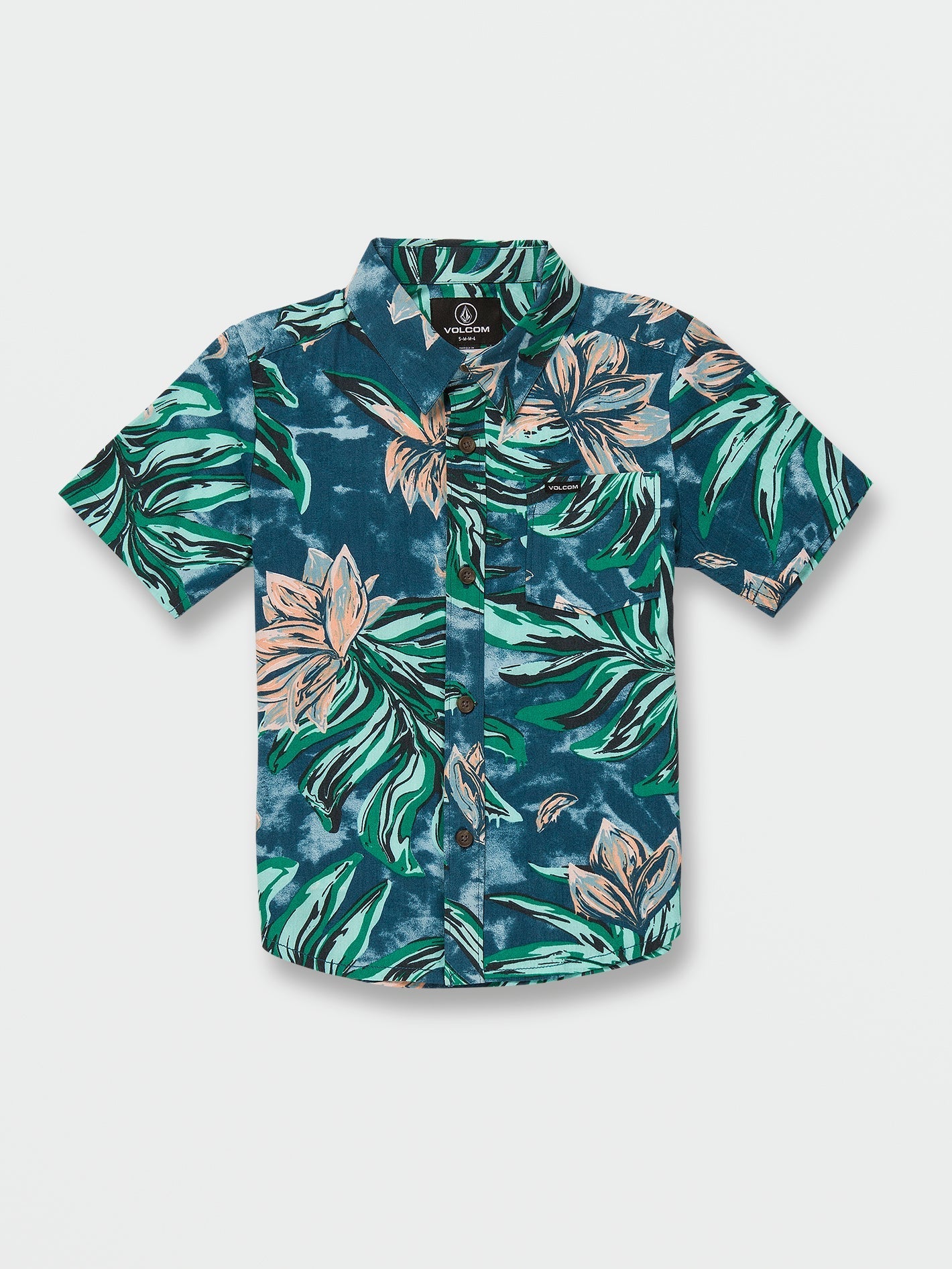 Little Boys Marble Floral Short Sleeve Shirt