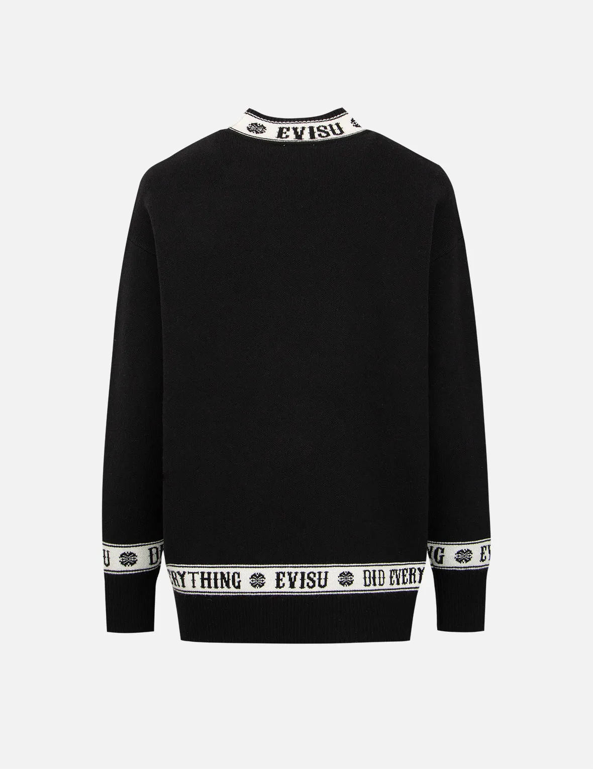 Logo and Kamon Jacquard Knitted Sweater