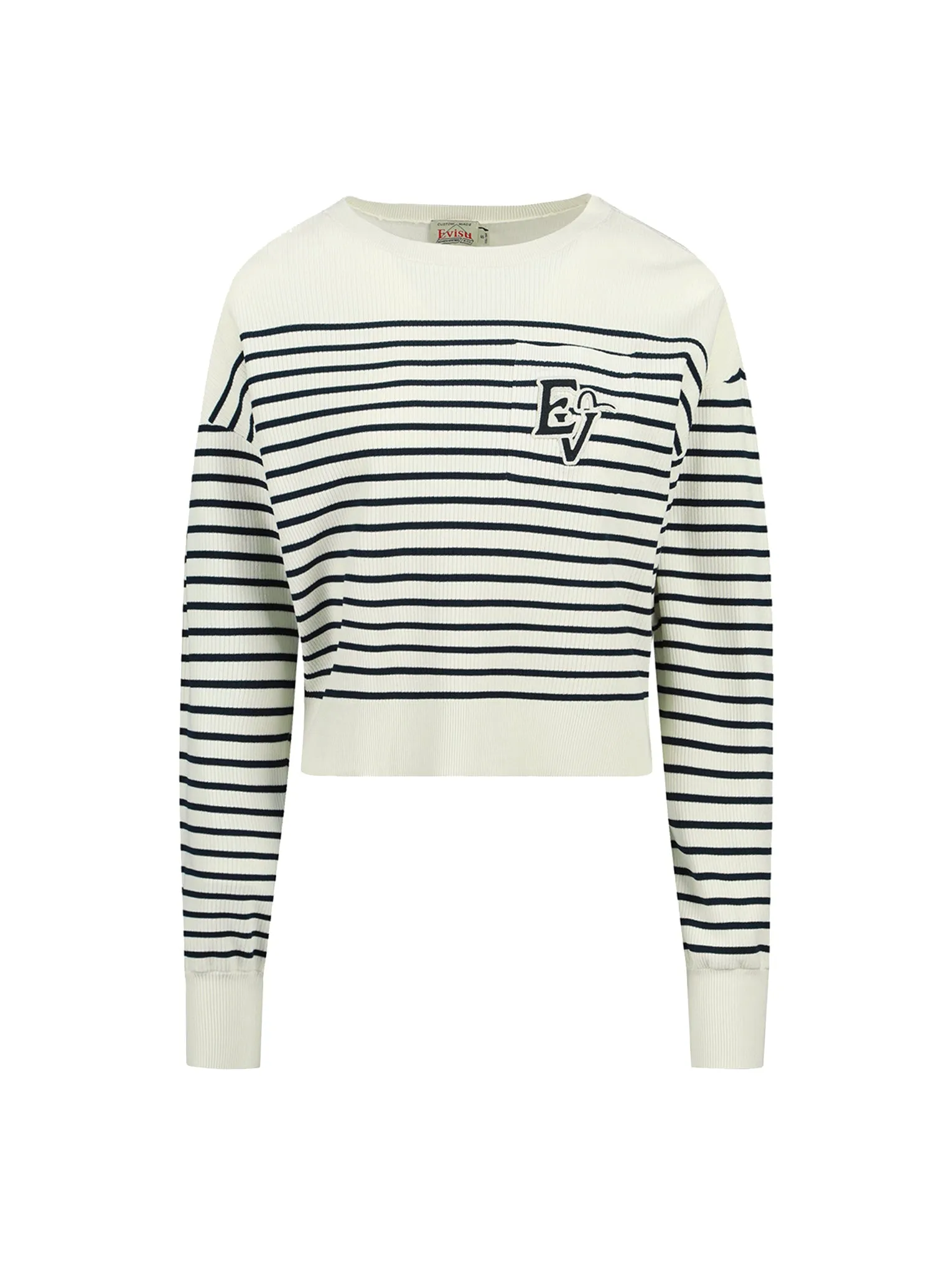 Logo Badge Pocket Stripe Sweater