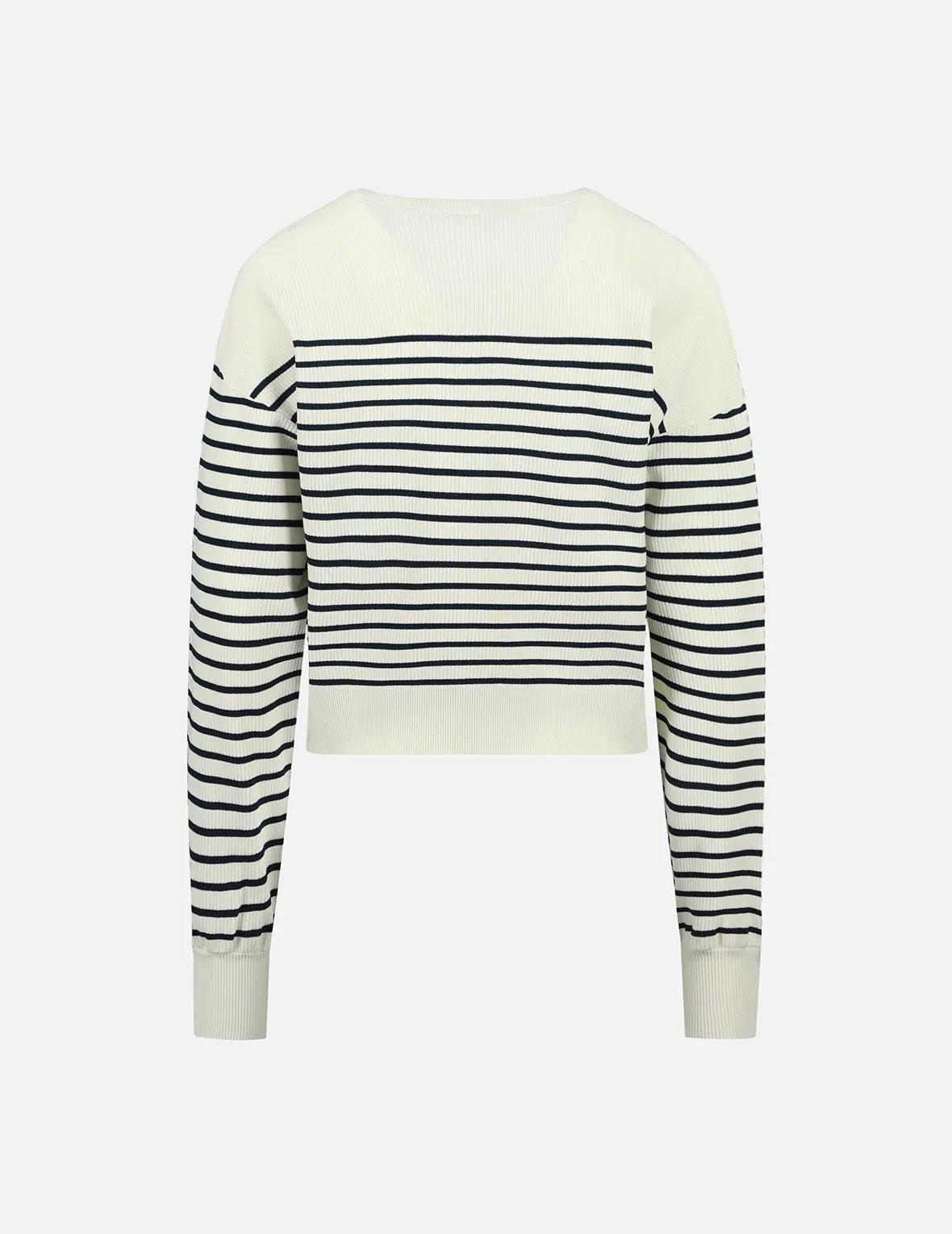 Logo Badge Pocket Stripe Sweater