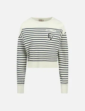 Logo Badge Pocket Stripe Sweater