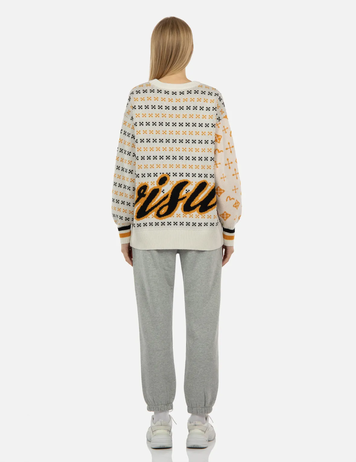 Logo Calligraphy Jacquard Knitted Sweater