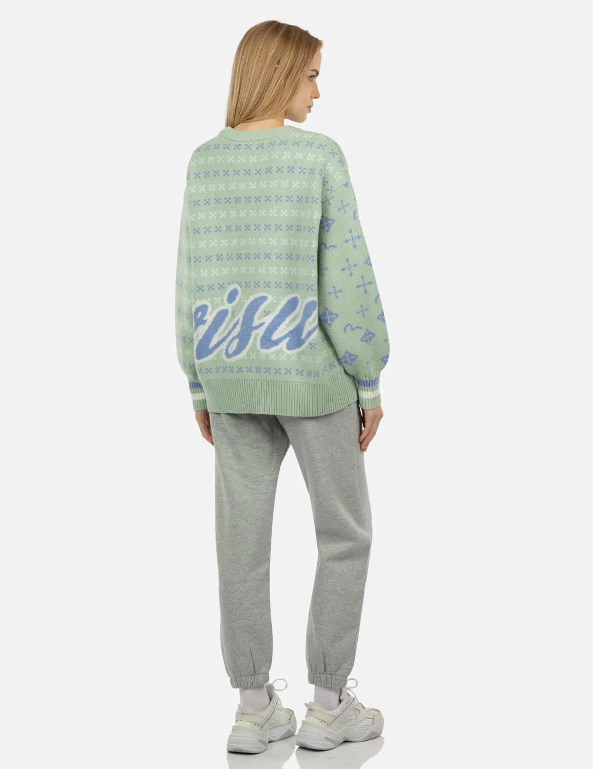 Logo Calligraphy Jacquard Knitted Sweater